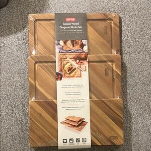 Acacia Wood Cutting Board Set - Brown